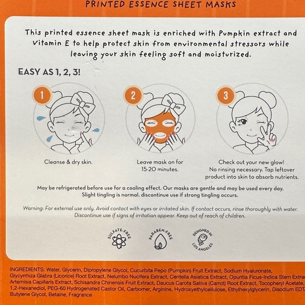 The Crème Shop x Hello Kitty Pumpkin Sheet Mask Box of 5 - Picture 3 of 3